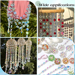 80Pcs Transparent Faceted Glass Connector Charms&nbsp;GLAA-SP0001-88A-01