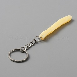 模造食品キーホルダー  揚げたフライド ポテト pvc ペンダント キーホルダー  シャンパンイエロー  6~10.05cm&nbsp;KEYC-WH0024-21E