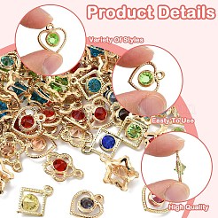 60Pcs Rack Plating Eco-Friendly Iron Rhinestone Pendants&nbsp;IFIN-YW0003-91