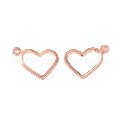 304ステンレススチールチャーム  空白タグのスタンプ  ハート  ローズゴールド  10x13.7x1mm  穴：1mm&nbsp;LS-STAS-P227-23RG