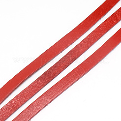 牛革コード  レッド  5x2mm  約100ヤード/バンドル（300フィート/バンドル）&nbsp;WL-Q007-5x2-19