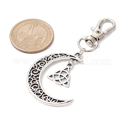 Tibetan Style Alloy Trinity Knot/Moon Pendant Decorationss&nbsp;HJEW-JM01527