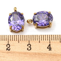 304 Stainless Steel Charms Micro Pave Cubic Zirconia&nbsp;STAS-L022-160G