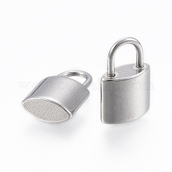 変色しにくい304ステンレススチールペンダント  南京錠  ステンレス鋼色  16x10x5mm  穴：5x4.5mm&nbsp;STAS-H416-87P
