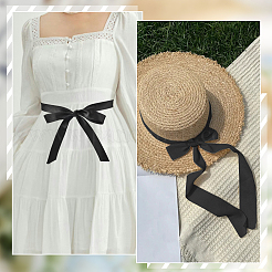 2Pcs Ribbon Long Bow Tie for Women&nbsp;AJEW-SP0003-50A