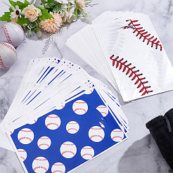 100Pcs 2 Styles Baseball Pattern Paper Gift Bags with Die Cut Hole Handles&nbsp;ABAG-ME0001-03