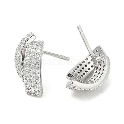 Rack Plating Brass Micro Pave Clear Cubic Zirconia Stud Earrings for Women&nbsp;EJEW-M260-20P