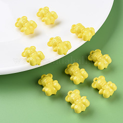 オペークアクリルパーツ  クマ  きいろ  20x13.5x10.5mm  穴：1.4mm  約400個/500g&nbsp;MACR-S373-113-A05