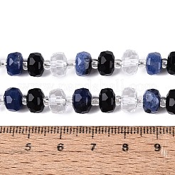 Natural Obsidian & Sodalite & Quartz Crystal Beads Strands&nbsp;G-Q614-03A-04