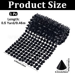 プラスチックコーンネックリベット1袋  オーガンジーギフトバッグ1個付き  ブラック  10x7mm  0.5ヤード/袋&nbsp;DIY-CP0013-67A