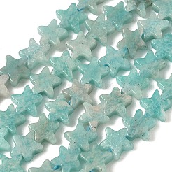 天然石アマゾナイトビーズ連売り  スター  6x6x2mm  穴：0.7mm  約72個/連  14.96''（38センチメートル）&nbsp;G-F817-A10-01