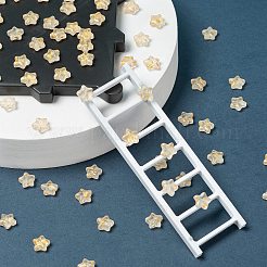 スプレー塗り透明ガラス・ビーズ  スター  透明  8x8.5x4mm  穴：1mm  30個/袋&nbsp;GLAA-FS0001-01B