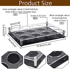 12 Holes Rectangle Acrylic Wine Glasses Display Stands&nbsp;DIY-WH0488-40B