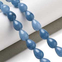 天然アクアマリン染めビーズ連売り  ティアドロップ  コーンフラワーブルー  9x6mm  穴：1.2mm  約44個/連  15.75''（40センチメートル）&nbsp;G-B106-A10-01