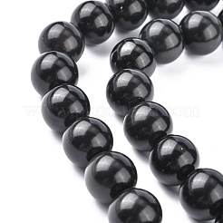 天然石オブシディアンビーズ連売り  ラウンド  グレードAA  黒くてカラフル  14mm  穴：1mm  約27個/連  15インチ&nbsp;X-G-G099-14mm-24