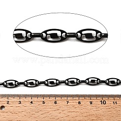 304ステンレススチール楕円リンクチェーン  溶接されていない  PVD真空メッキ  長持ちメッキ  ブラック  14x7x1mm&nbsp;CHS-S012-25B