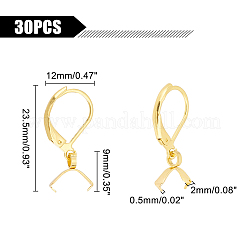 304ステンレススチールフレンチフックピアス金具30個  アイスピックピンチベイル付き  ゴールドカラー  23.5mm  ピン：0.5mm&nbsp;STAS-UN0041-90