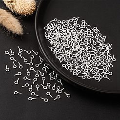 アイアンスクリューアイピンヒートンキャップ  片穴パーツ用  銀  8x4x1mm  穴：2mm&nbsp;IFIN-YW0001-85S