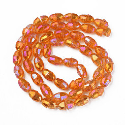 Electroplate Transparent Glass Beads Strands&nbsp;EGLA-N002-35-C05