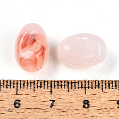 透明なアクリルビーズ  オーバル  ツートン  ライトサーモン  14x10x8.6mm  穴：1.8~2mm  約595個/500g&nbsp;TACR-T028-38B