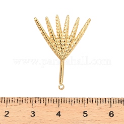 304ステンレススチールスタッドピアス金具  葉  カン付き  ゴールドカラー  29x22mm  穴：1.6mm  ピン：1mm&nbsp;STAS-Z199-03G-05