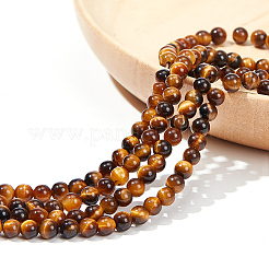 4 Strands Natural Tiger Eye Beads Strands&nbsp;G-NB0004-96