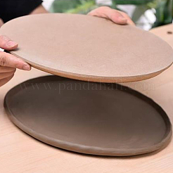 丸い陶器ツールセラミックプレート成形型  MDF 木材密度プレート印刷ブランク剥離泥プレートセラミックプロジェクト作業用  淡い茶色  150x15mm&nbsp;DIY-WH0056-07A
