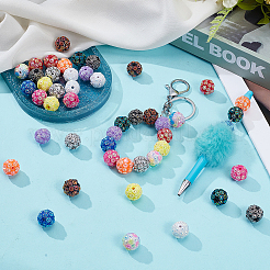 48色UVメッキ樹脂ビーズ12個  虹色の  ラウンド  ミックスカラー  16x15mm  穴：2.5mm  4個/カラー&nbsp;RESI-FG0001-15