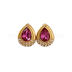 Brass Pave Cubic Zirconia Stud Earrings&nbsp;WG20E7A-02