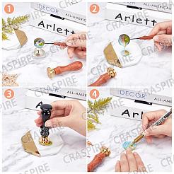 Pear Wood Handle and Wax Seal Brass Stamp Head Sets&nbsp;AJEW-CP0002-49