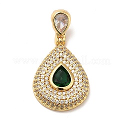 Brass Micro Pave Cubic Zirconia Pendants&nbsp;KK-H433-47G