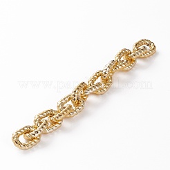 手作りccbプラスチックアズキチェーン  ねじれた  ゴールドカラー  19x14x4mm  39.37インチ（1m）/連&nbsp;AJEW-JB00862-02