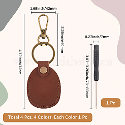 4Pcs 4 Colors PU Imitation Leather Keychains&nbsp;KEYC-CL0001-06