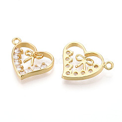 Brass Micro Pave Cubic Zirconia Pendants&nbsp;KK-N265-34G