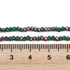 電気メッキガラスビーズストランド  ラウンド  半分メッキ  多面カット  ミックスカラー  3x2.5mm  穴：0.7mm  約142個/連  14.02''（35.6センチメートル）&nbsp;EGLA-H114-02B-M