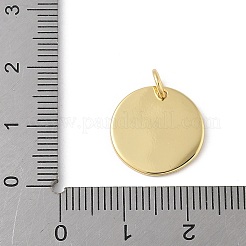 真鍮チャーム  希望のチャームが付いたフラットラウンド  丸カン付き  長持ちメッキ  ラックめっき  鉛フリー＆カドミウムフリー  18KGP本金メッキ  15x1.5mm  穴：3.5mm&nbsp;KK-L245-31G