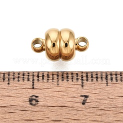 304ステンレススチール製マグネット留め具  ダブルロンデル  イオンプレーティング（ip）  18KGP本金メッキ  12x7mm  穴：1.8mm&nbsp;STAS-N127-04G