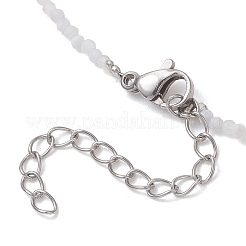 2MM Faceted Round Natural Blue Lace Agate Beaded Necklaces&nbsp;NJEW-JN05918-03