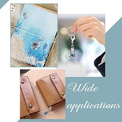ナザールボンジュウペンダント装飾  合金と樹脂のロブスター クラスプ チャーム  蓮の花とフクロウと象と目と蝶と亀  アンティークシルバー＆プラチナ  28~36mm  6個/セット  4セット/箱&nbsp;HJEW-CA0001-37