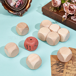 Unfinished Wood Blank Dice&nbsp;WOOD-WH0048-06B