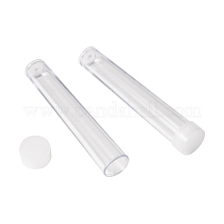 蓋付きのクリアチューブプラスチック製のビーズの容器  透明  7.6x1.35cm&nbsp;C066Y