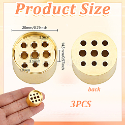 真鍮線香バーナーホルダー  ライトゴールド  20x14.5mm  穴：1.8mm＆2.5mm＆3.5mm  3pc&nbsp;AJEW-GA0010-20B