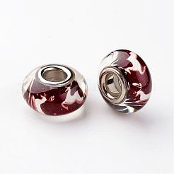 Large Hole Rondelle Resin European Beads&nbsp;RPDL-H003-M
