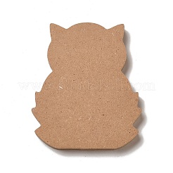 秋の片面プリントウッドカボション  フクロウ  111x95x12mm&nbsp;WOOD-I010-03A