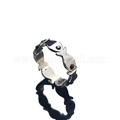 304ステンレススチールラインストーン指輪  魚  ステンレス鋼色  usサイズ7（17.3mm）&nbsp;FS-WGD0A58-01