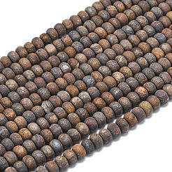 天然石ブロンザイトビーズ連売り  艶消し  ロンデル  6x4mm  穴：1mm  約93~96個/連  14.57~14.76インチ（37~37.5cm）&nbsp;G-P575-A28-6x4mm