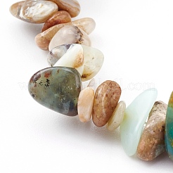 Chips Natural Blue Opal Beaded Stretch Bracelets&nbsp;BJEW-JB05990