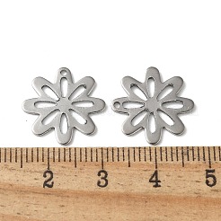 ステンレスペンダント201個  花  ステンレス鋼色  16x0.5mm  穴：1mm&nbsp;STAS-I330-002P