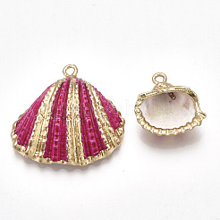 Spray Paint & Electroplate Sea Shell Pendants&nbsp;SSHEL-S262-09K