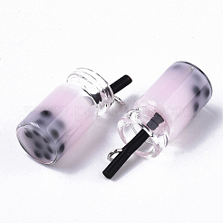 ガラスボトルペンダント  内側の樹脂と  模造泡茶  パールピンク  27x12x10mm  穴：1.8mm&nbsp;LS-CRES-N017-03F